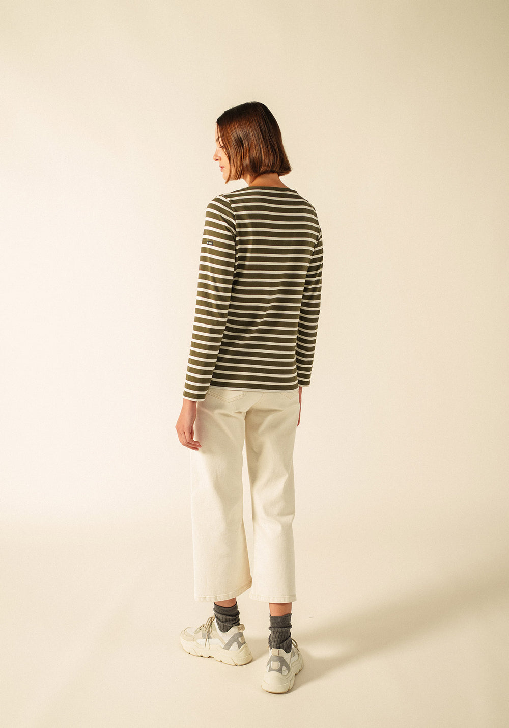 MINQUIDAME Breton Shirt (MOSS GREEN / ECRU)