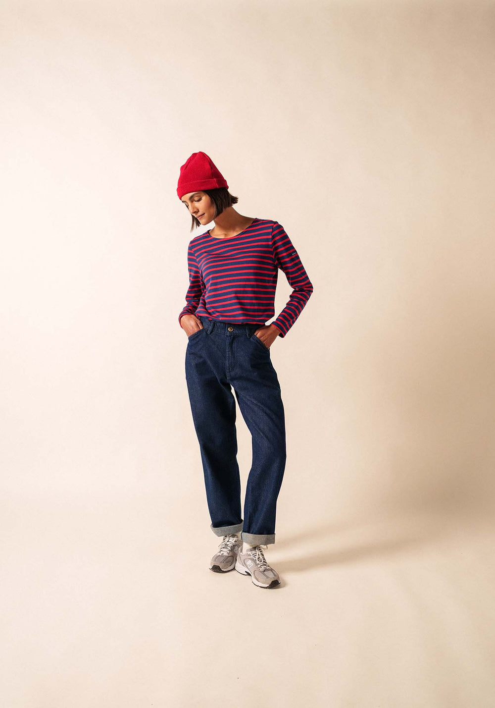 Minquidame Breton Shirt (NAVY / RED)