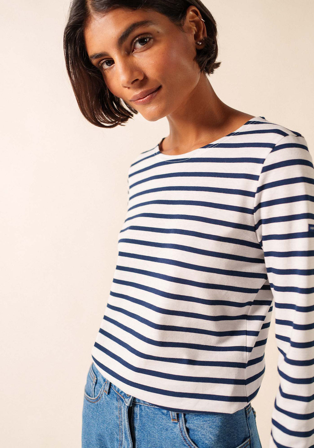 Minquidame Breton Shirt (WHITE / NAVY)