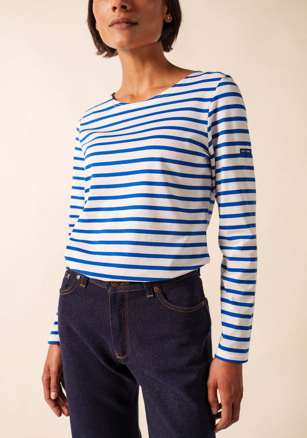 Minquidame Breton Shirt (WHITE / ROYAL BLUE)