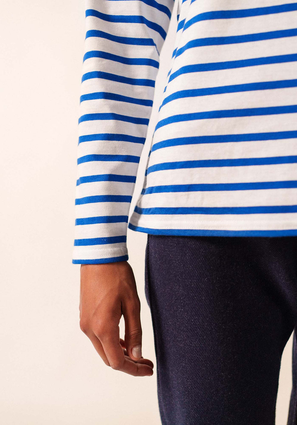 Minquidame Breton Shirt (WHITE / ROYAL BLUE)