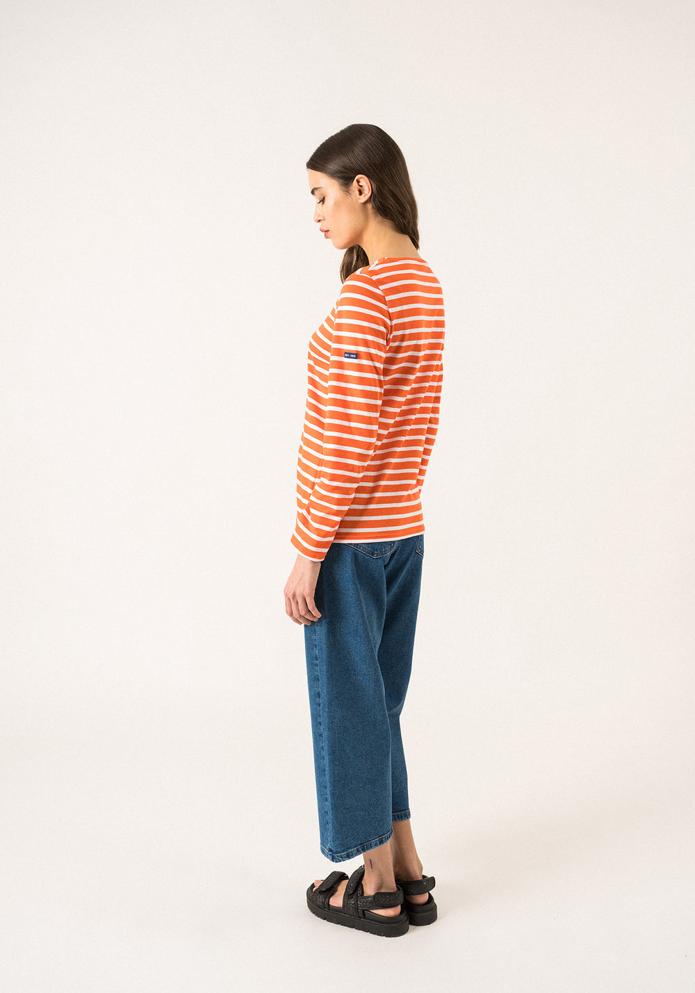 MINQUIDAME Breton Shirt (ORANGE / WHITE)