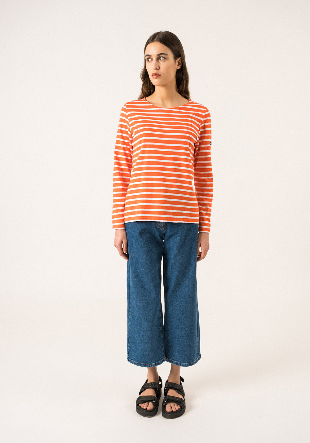 MINQUIDAME Breton Shirt (ORANGE / WHITE)