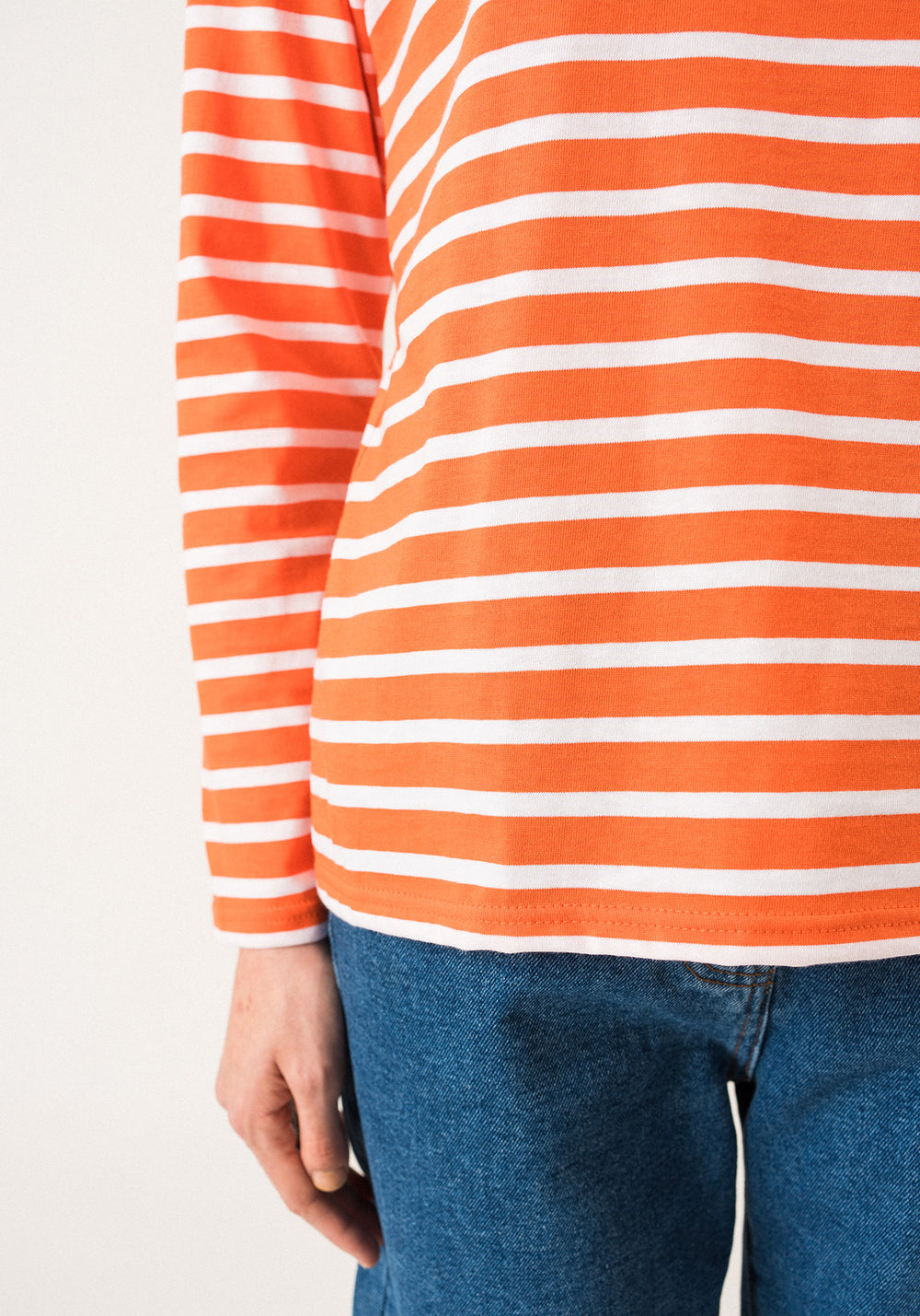 MINQUIDAME Breton Shirt (ORANGE / WHITE)