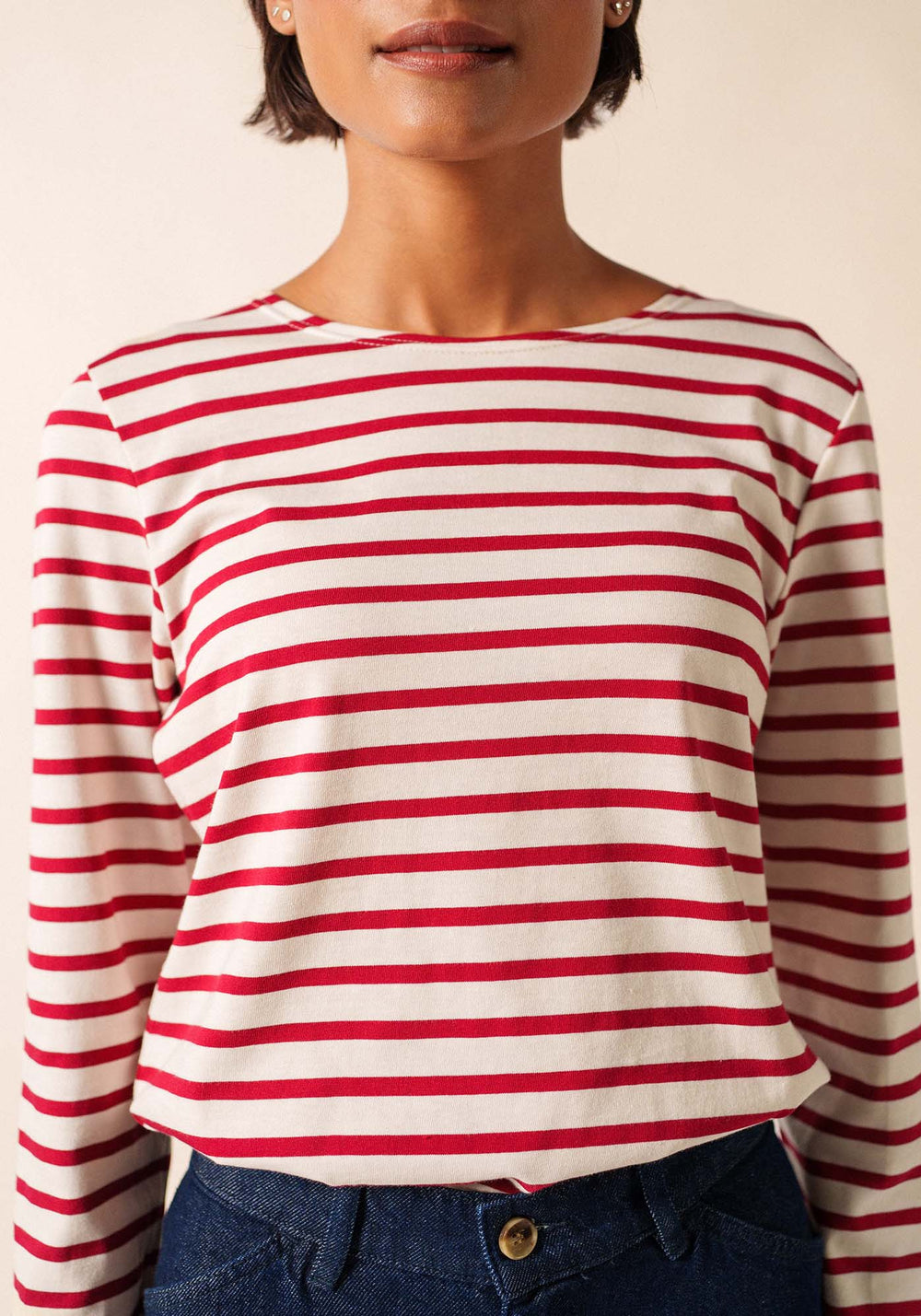 Minquidame Breton Shirt (ECRU / MAROON)