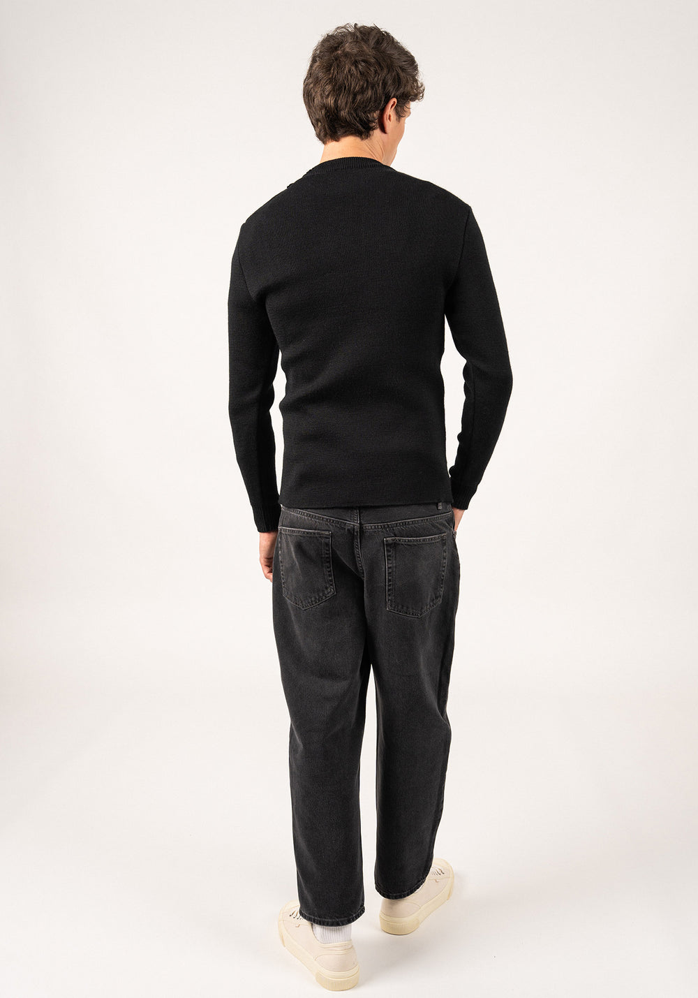 MATELOT Wool Fisherman Sweater (BLACK)