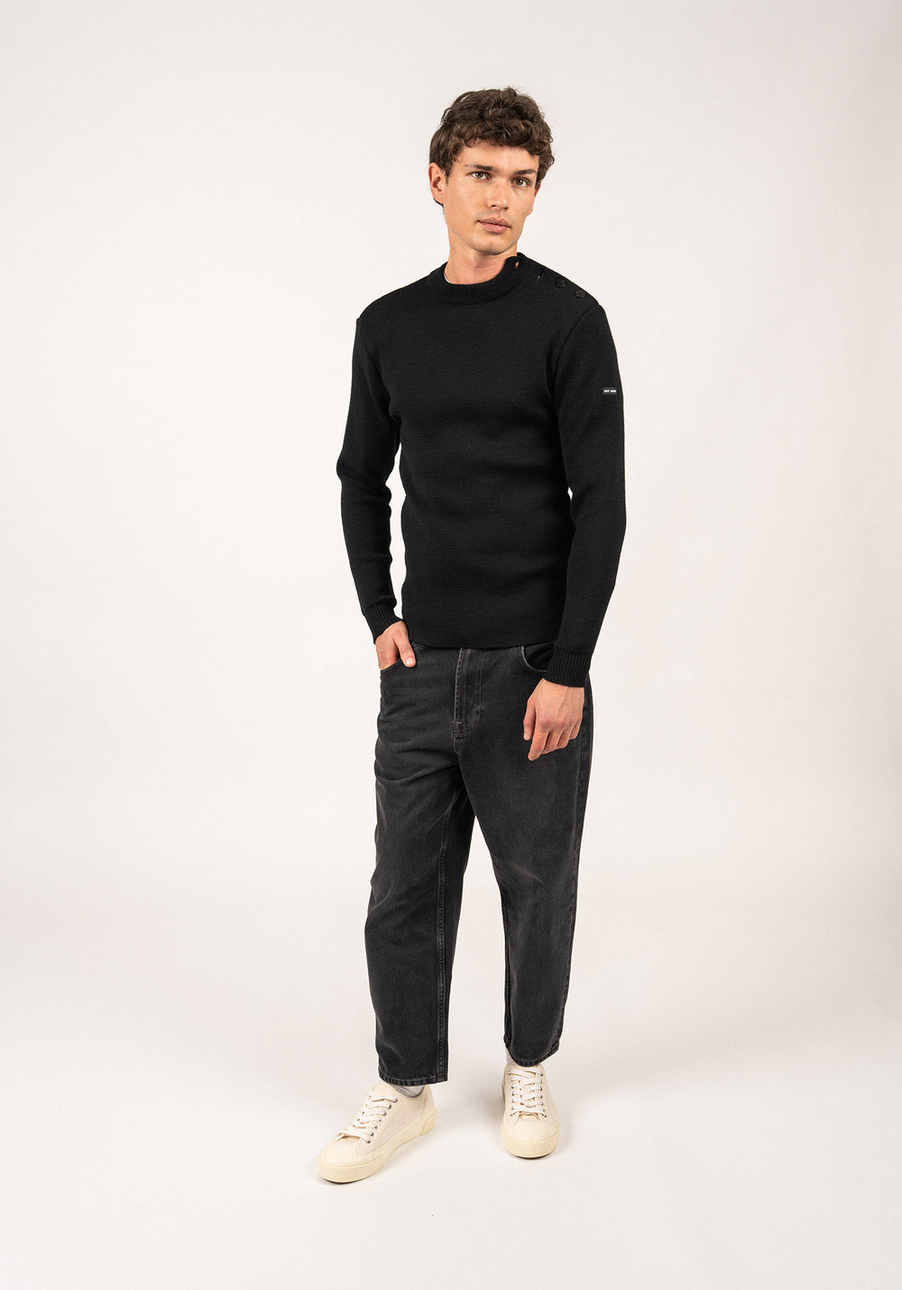 MATELOT Wool Fisherman Sweater (BLACK)