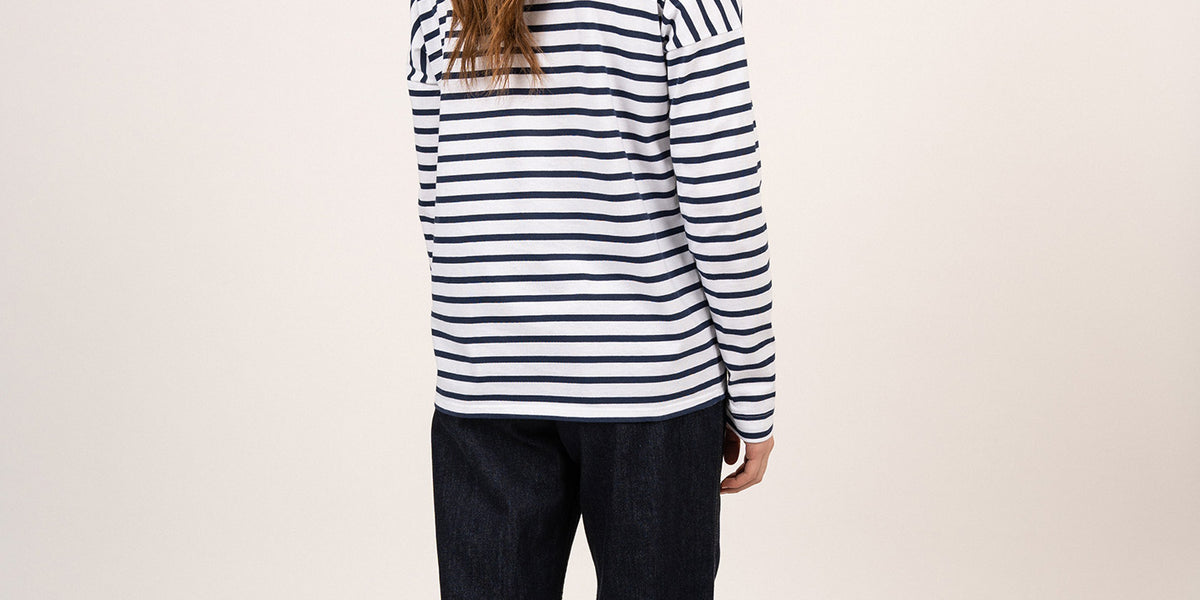 Women's Drop Shoulder Breton Tee, Relaxed Fit, Saint James – Saint