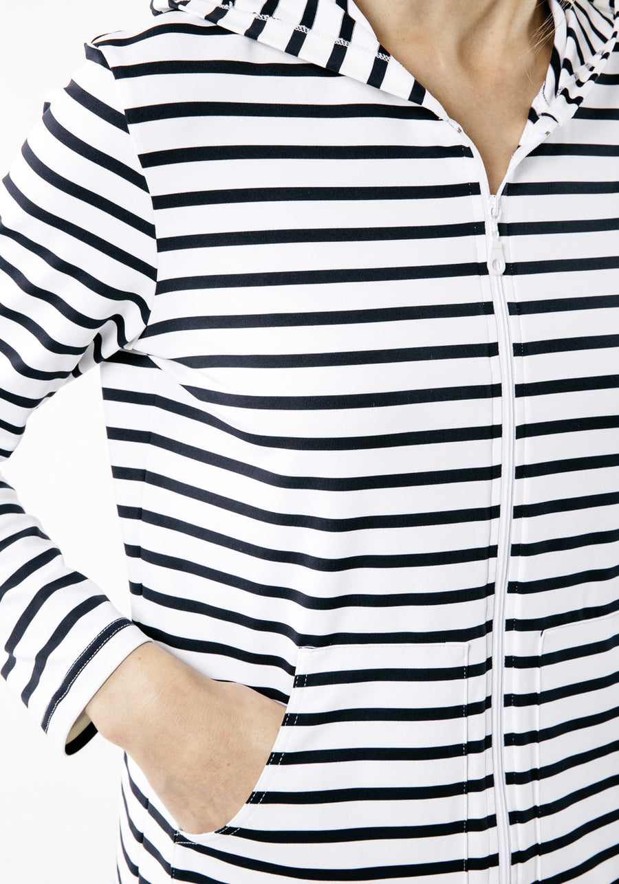 Plougastel II Striped Hoodie (WHITE / NAVY)