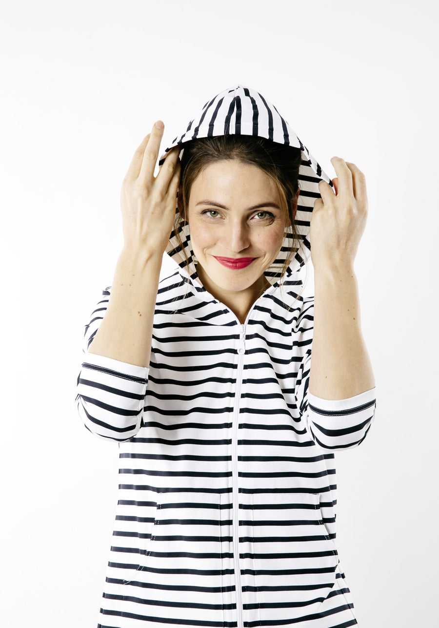 Plougastel II Striped Hoodie (WHITE / NAVY)