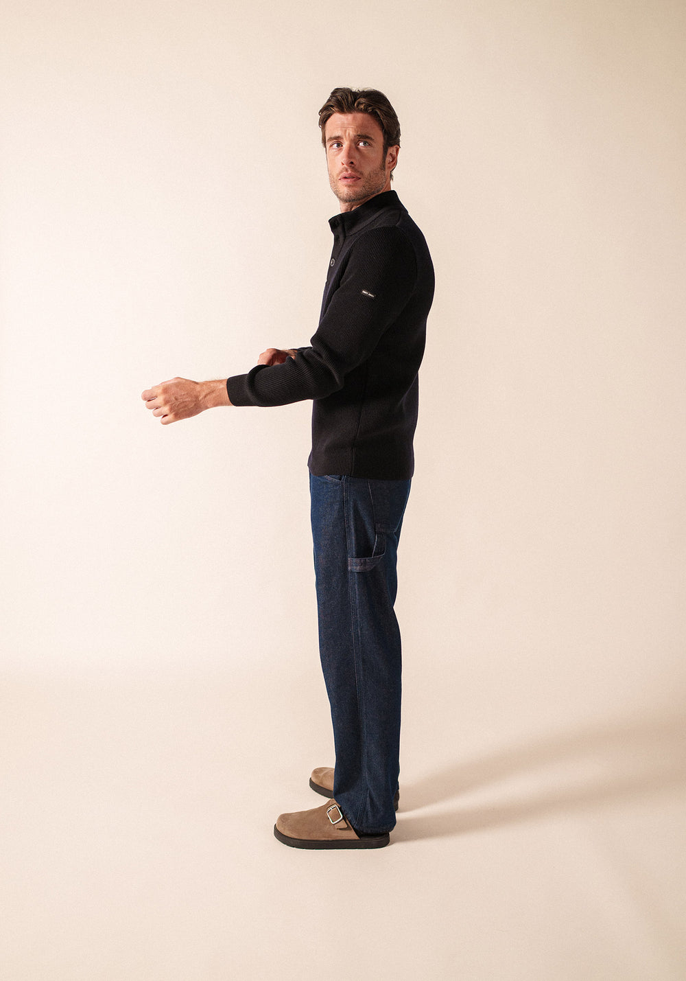 BOURBOULE Henley Sweater (NAVY)