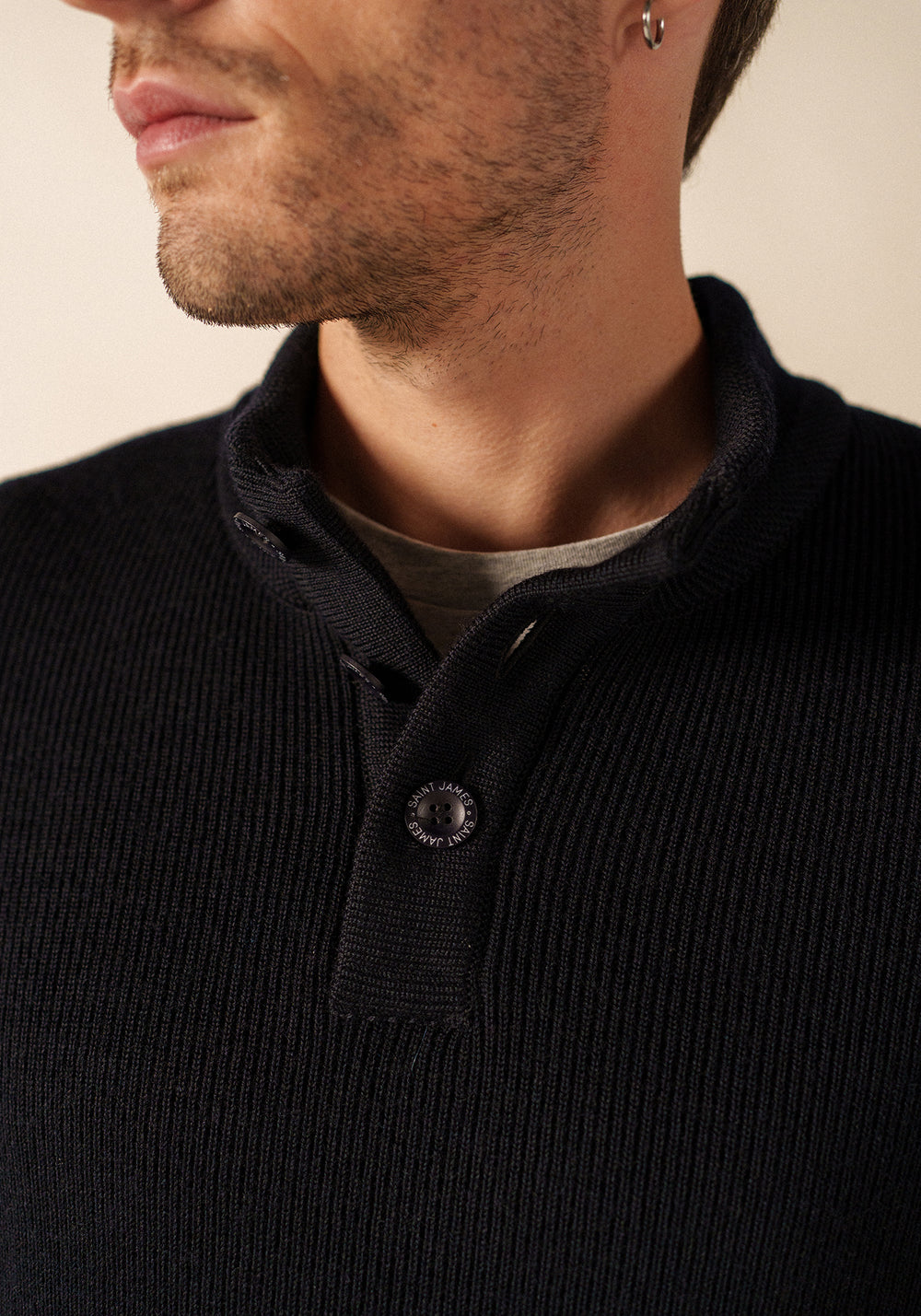 Bourboule Henley Sweater (NAVY)