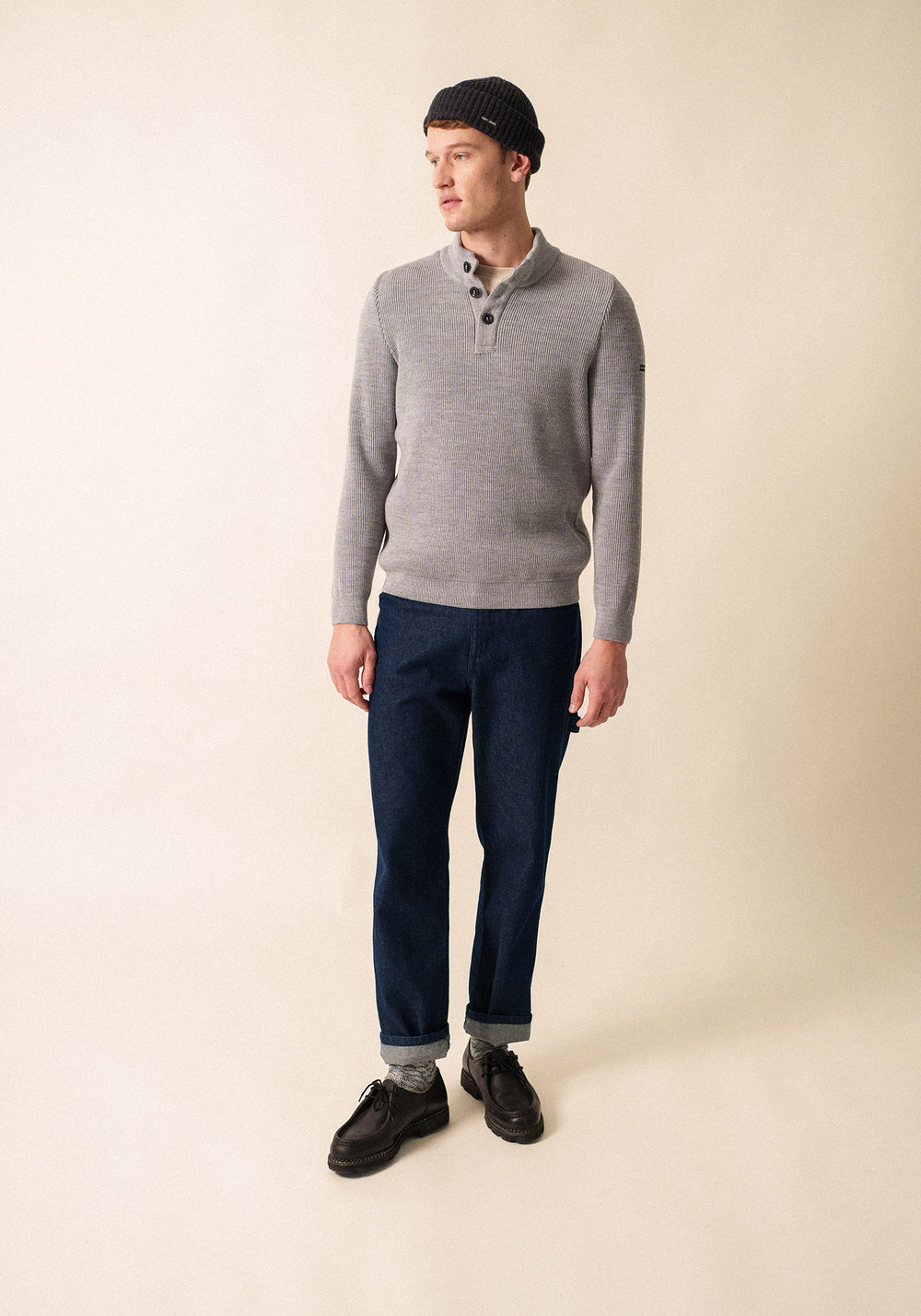 Bourboule Henley Sweater (LIGHT GRAY)