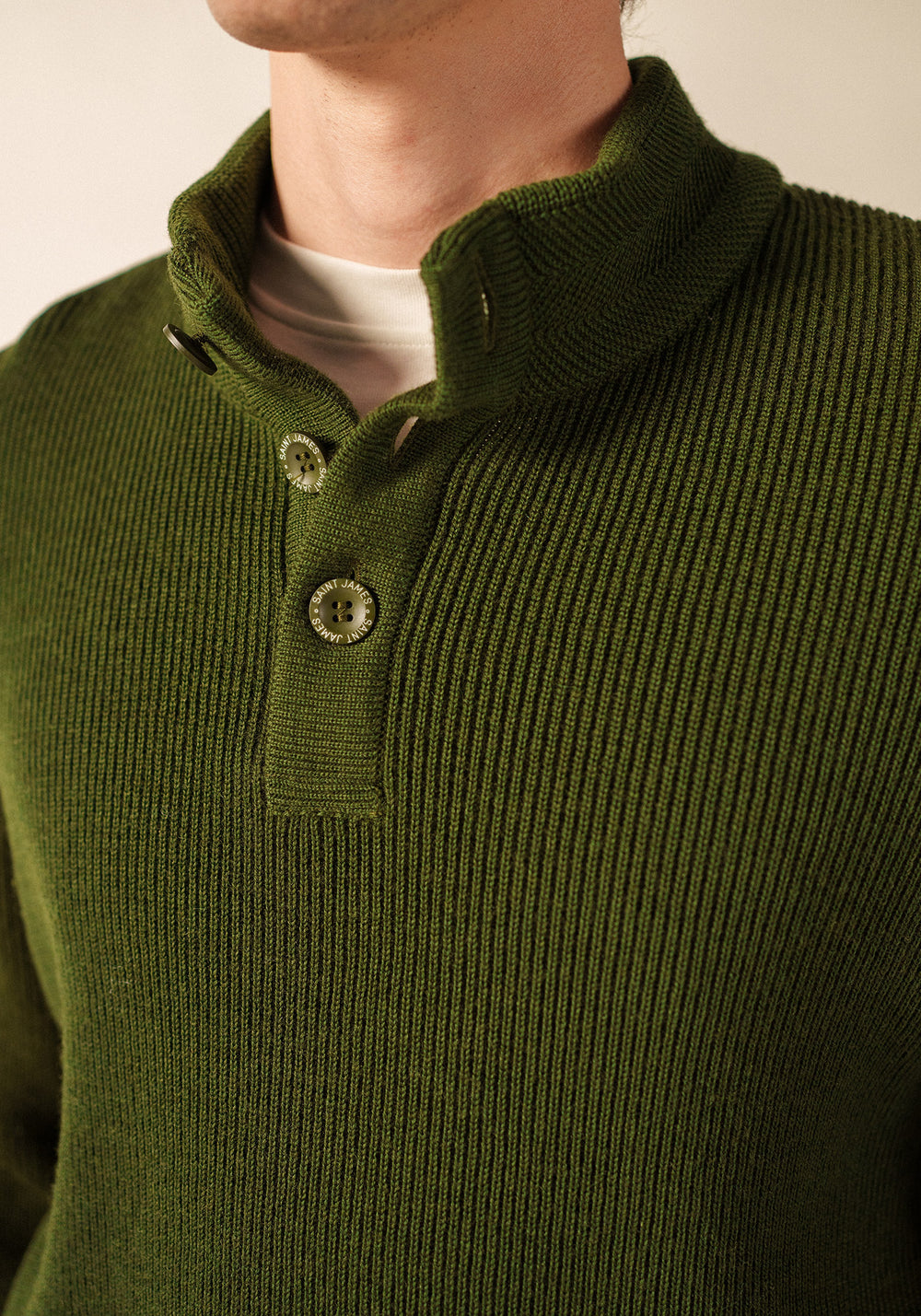 BOURBOULE Henley Sweater (MOSS GREEN)