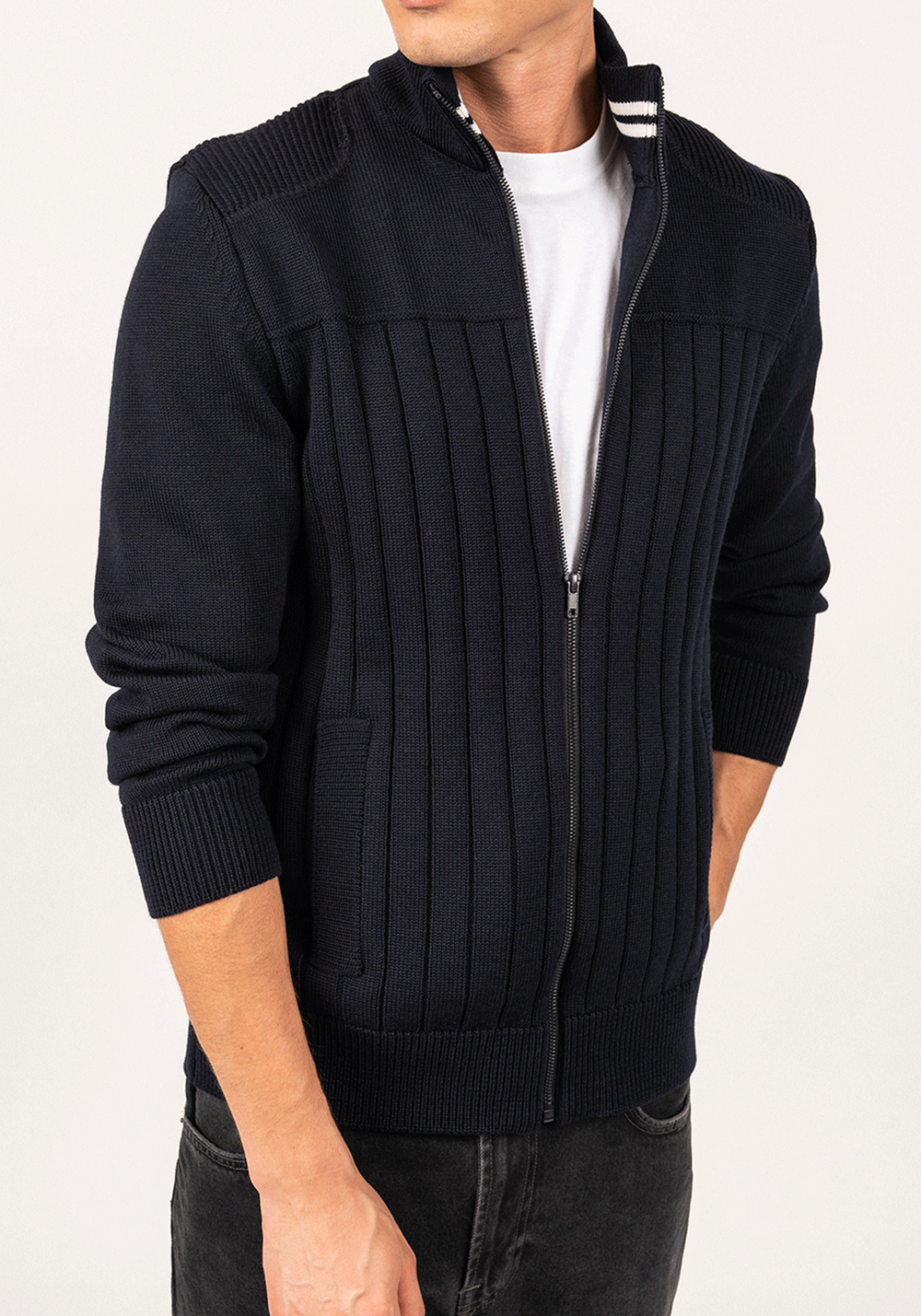 Calypso Reedit Zip Jacket (NAVY / WHITE)