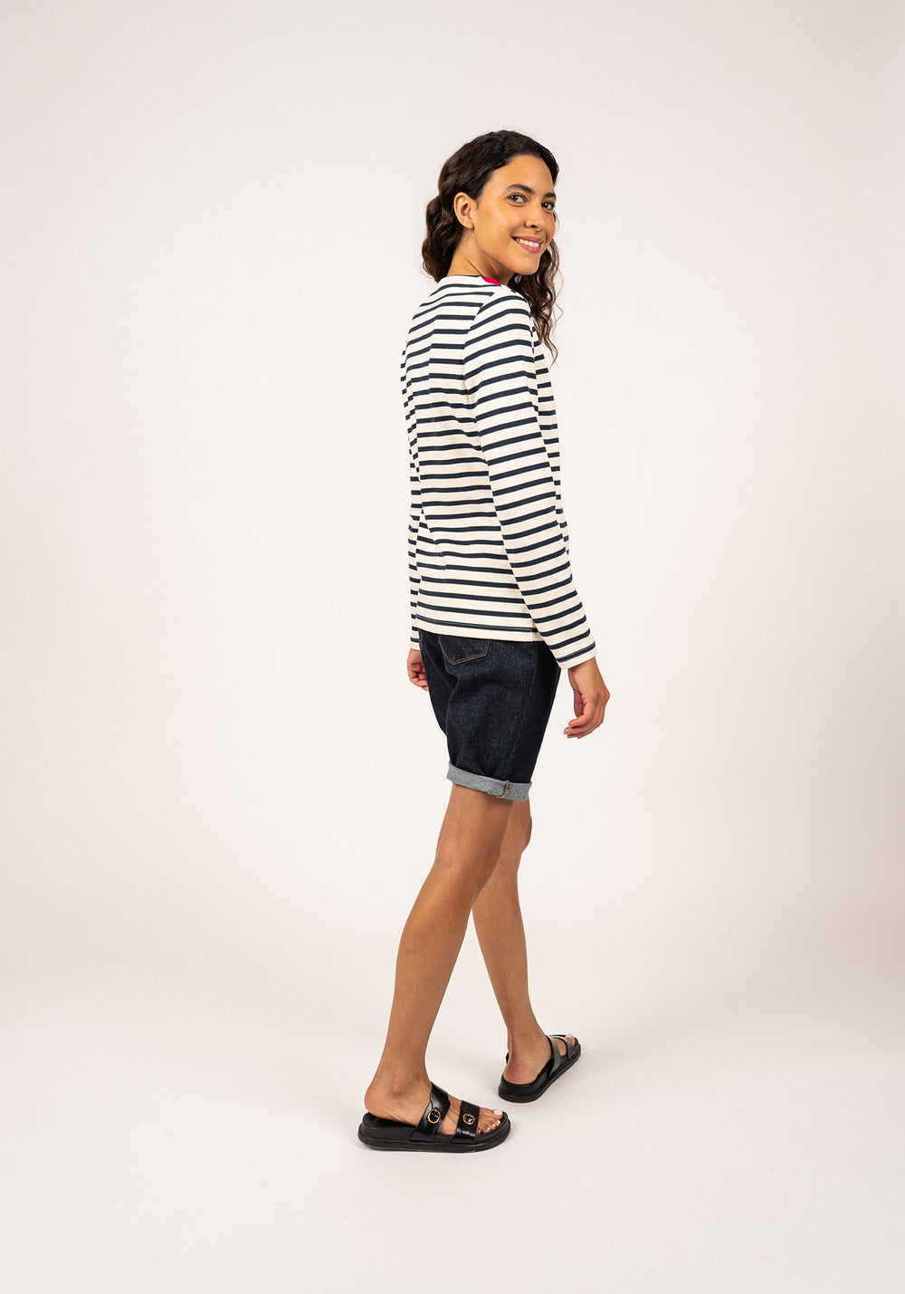 VIRE Breton Shirt with Collar (ECRU / NAVY / RED)