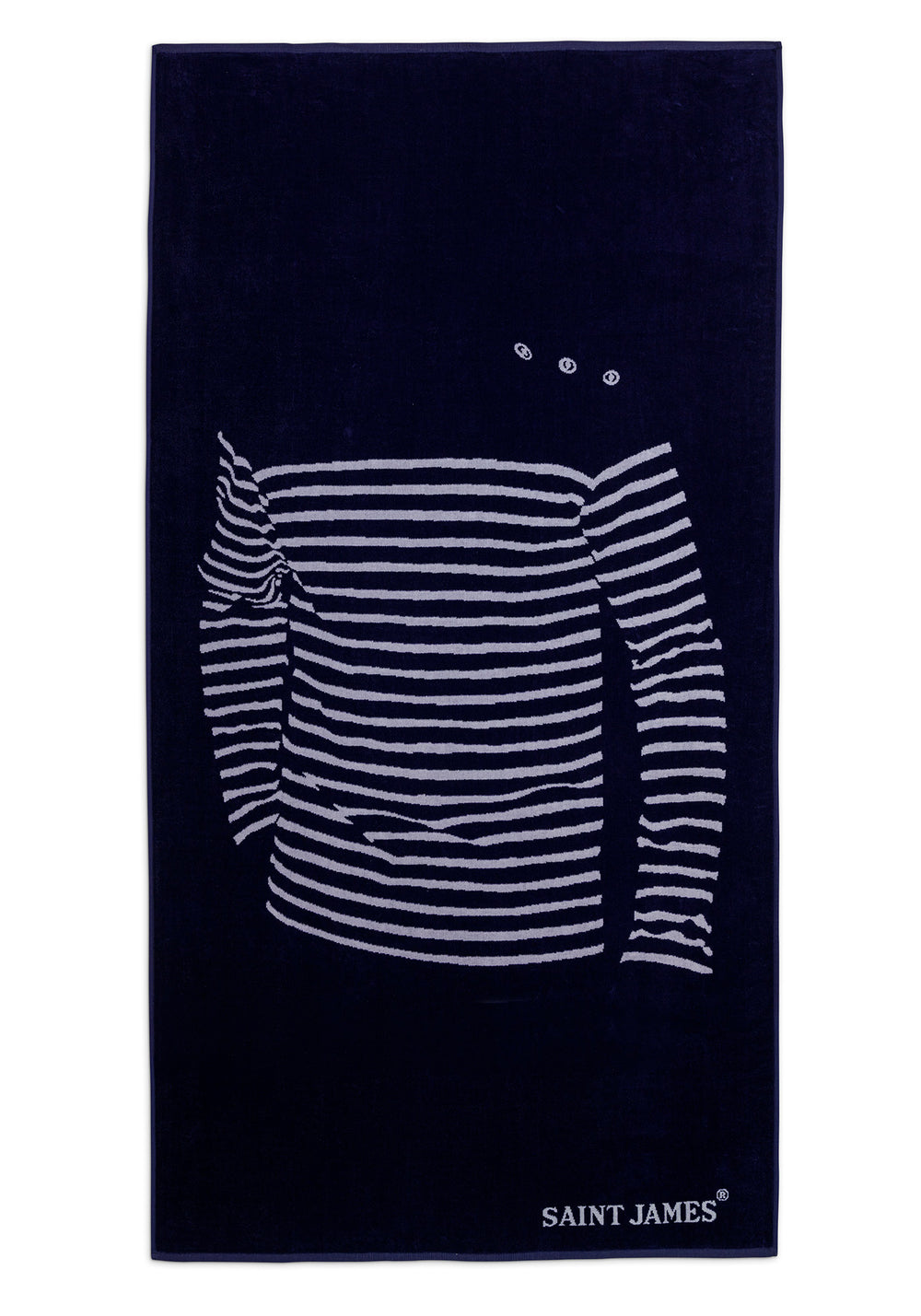 Striped sweater motif beach towel (BLUE)