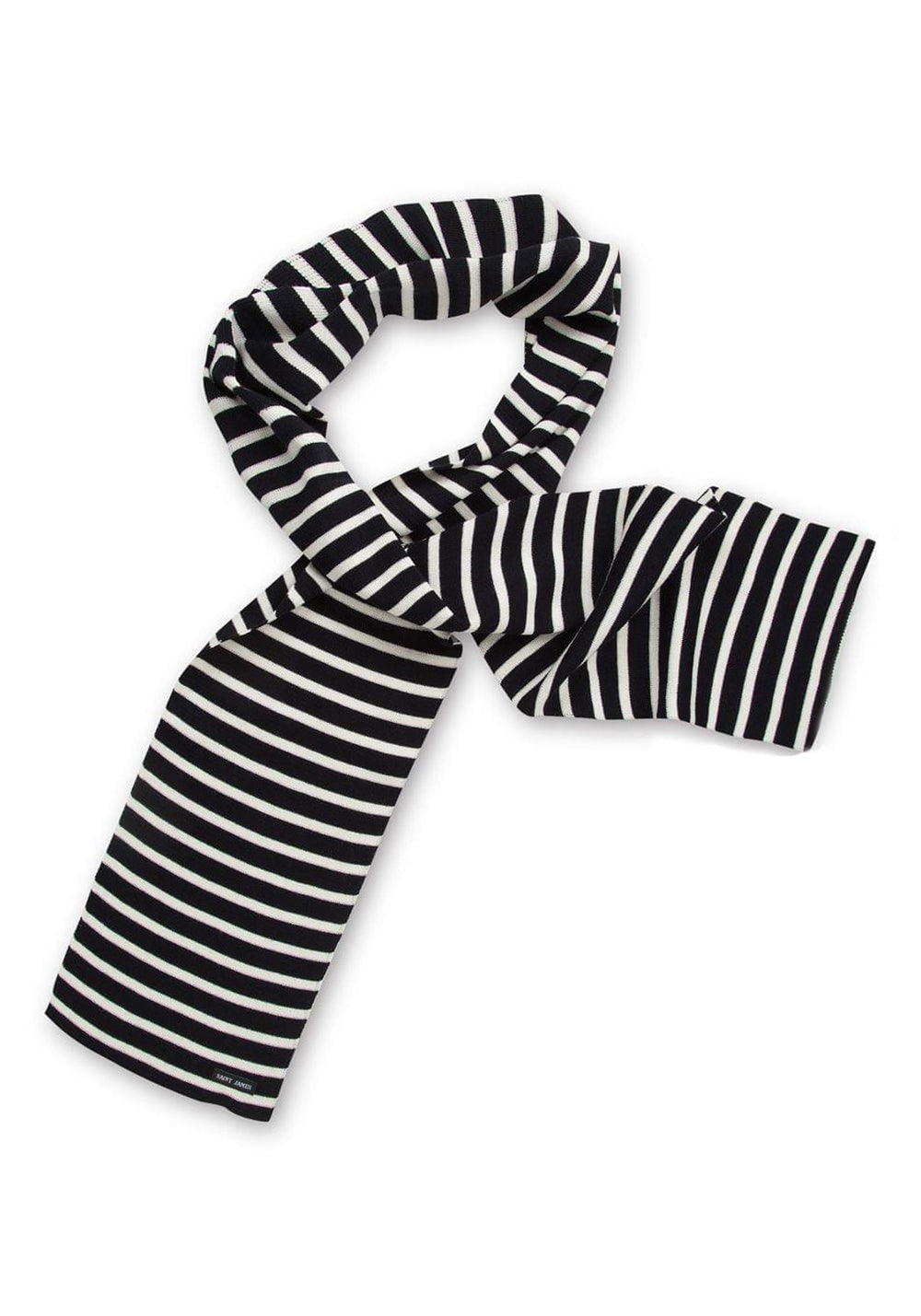 DUGUAY Striped Wool Scarf (NAVY / IVORY)