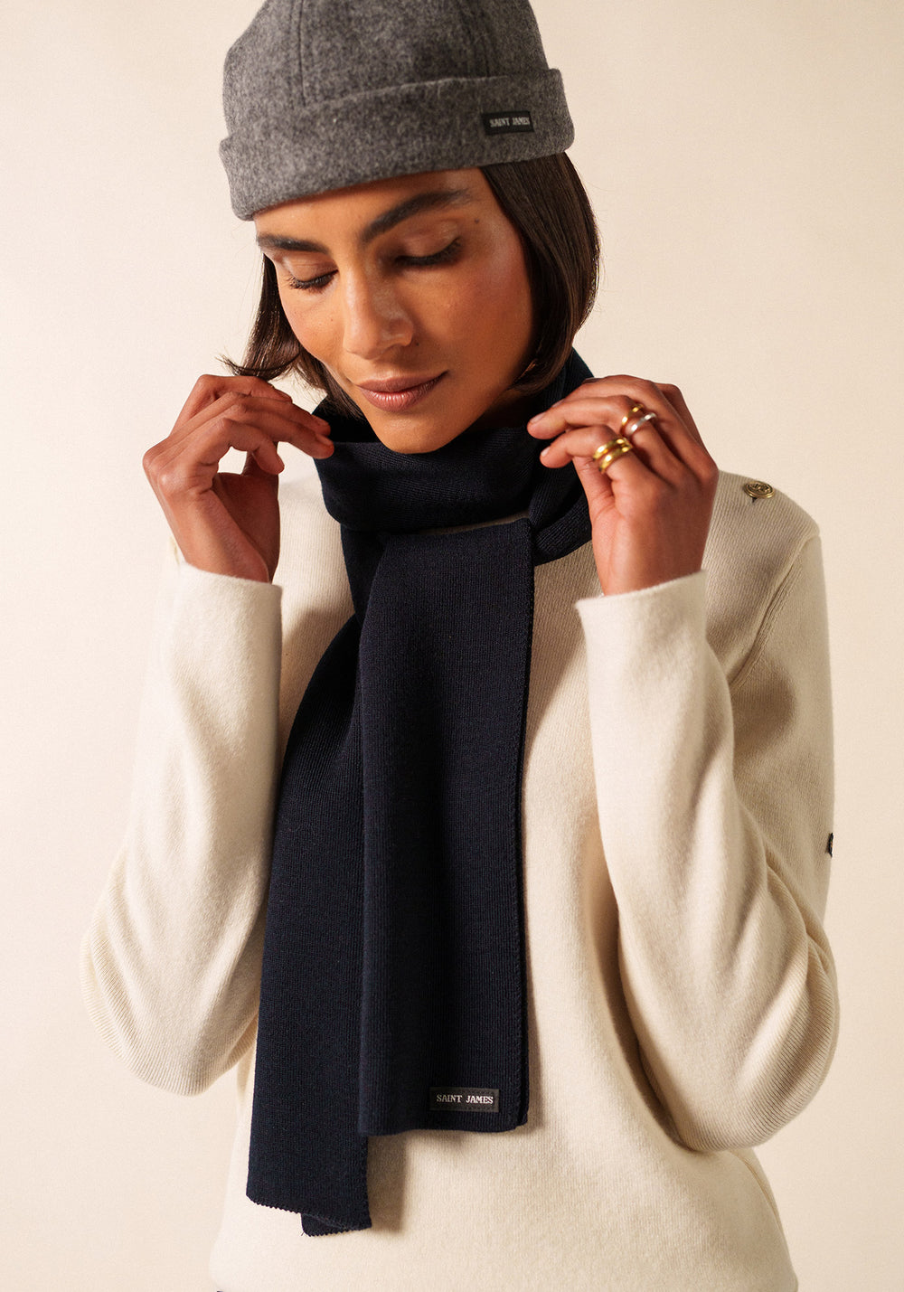 DUGUAY Wool Scarf (NAVY)
