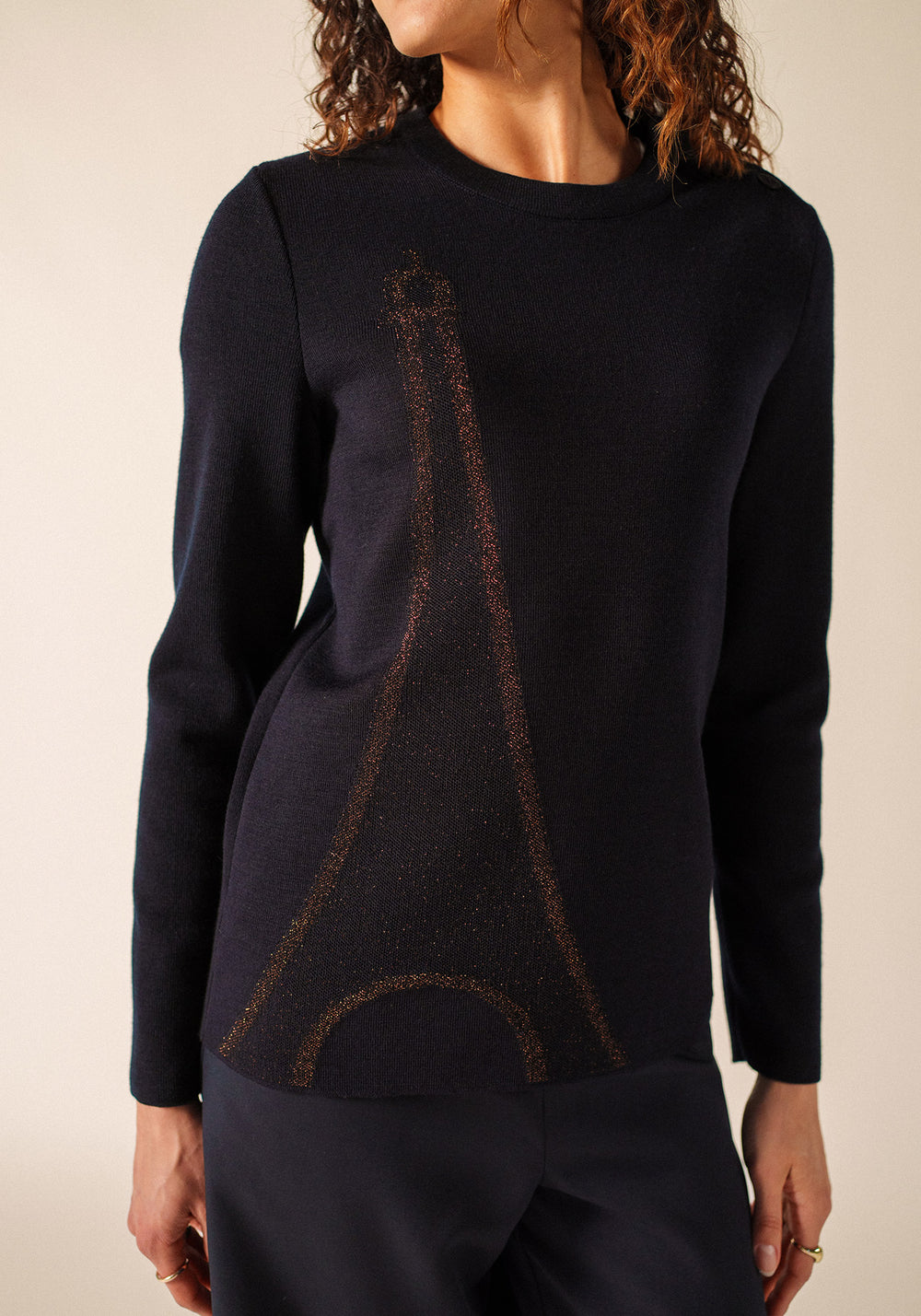 Bregancon Eiffel Breton Sweater (NAVY / BRONZE)