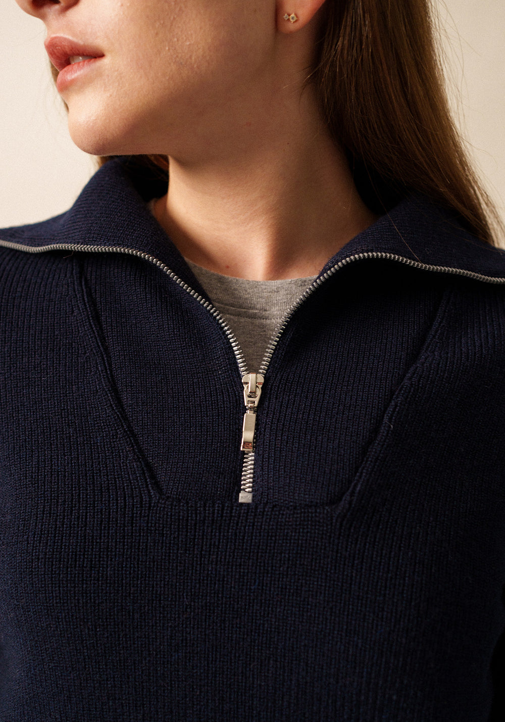 Sallanches Trucker Sweater (NAVY)