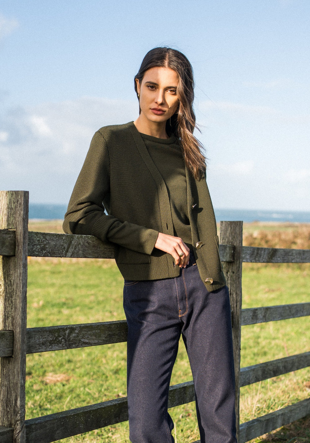 COURCY Cardigan (MOSS GREEN)
