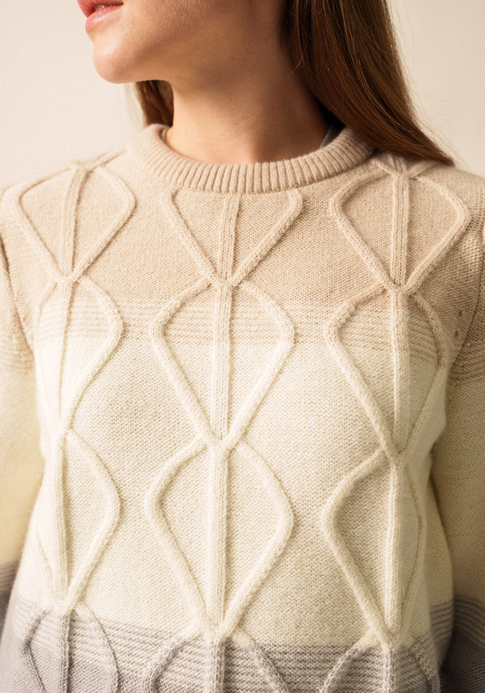 Morzine Colorblock Sweater (GRAY/ WINTER WHITE /BEIGE)