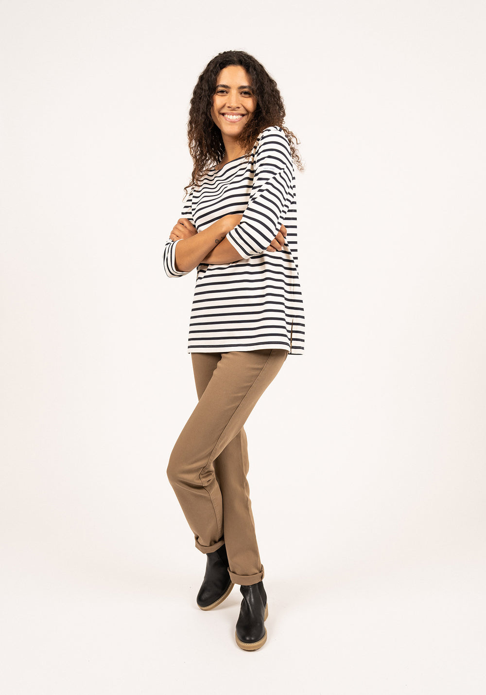 Phare Anti-Uv Striped Tunic (WHITE / NAVY)