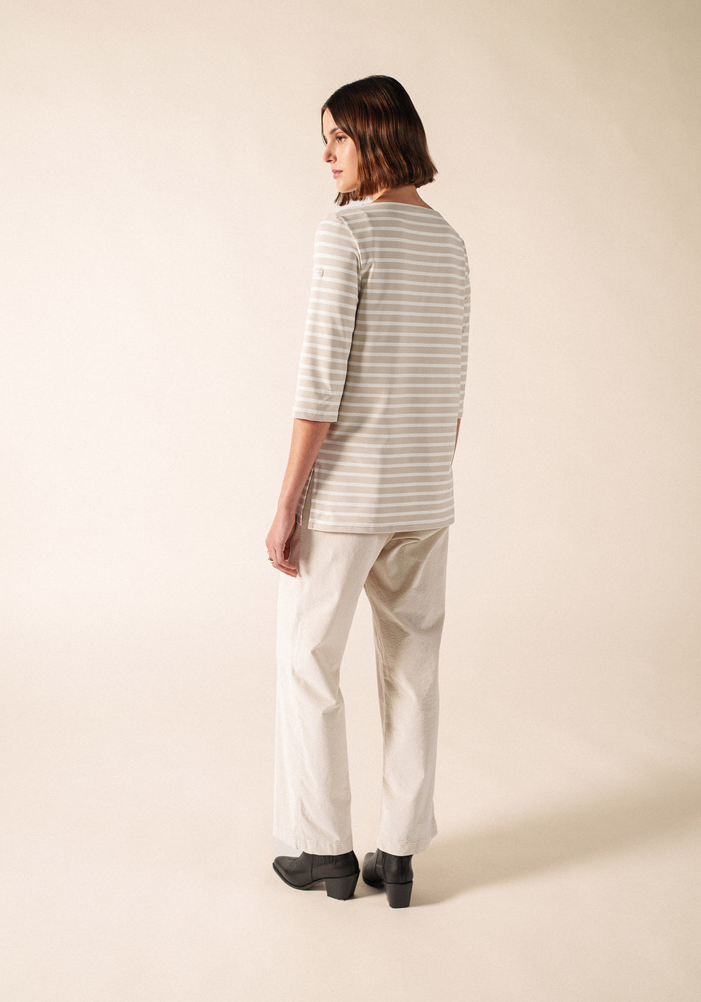 PHARE Anti-Uv Striped Tunic (BEIGE / IVORY)