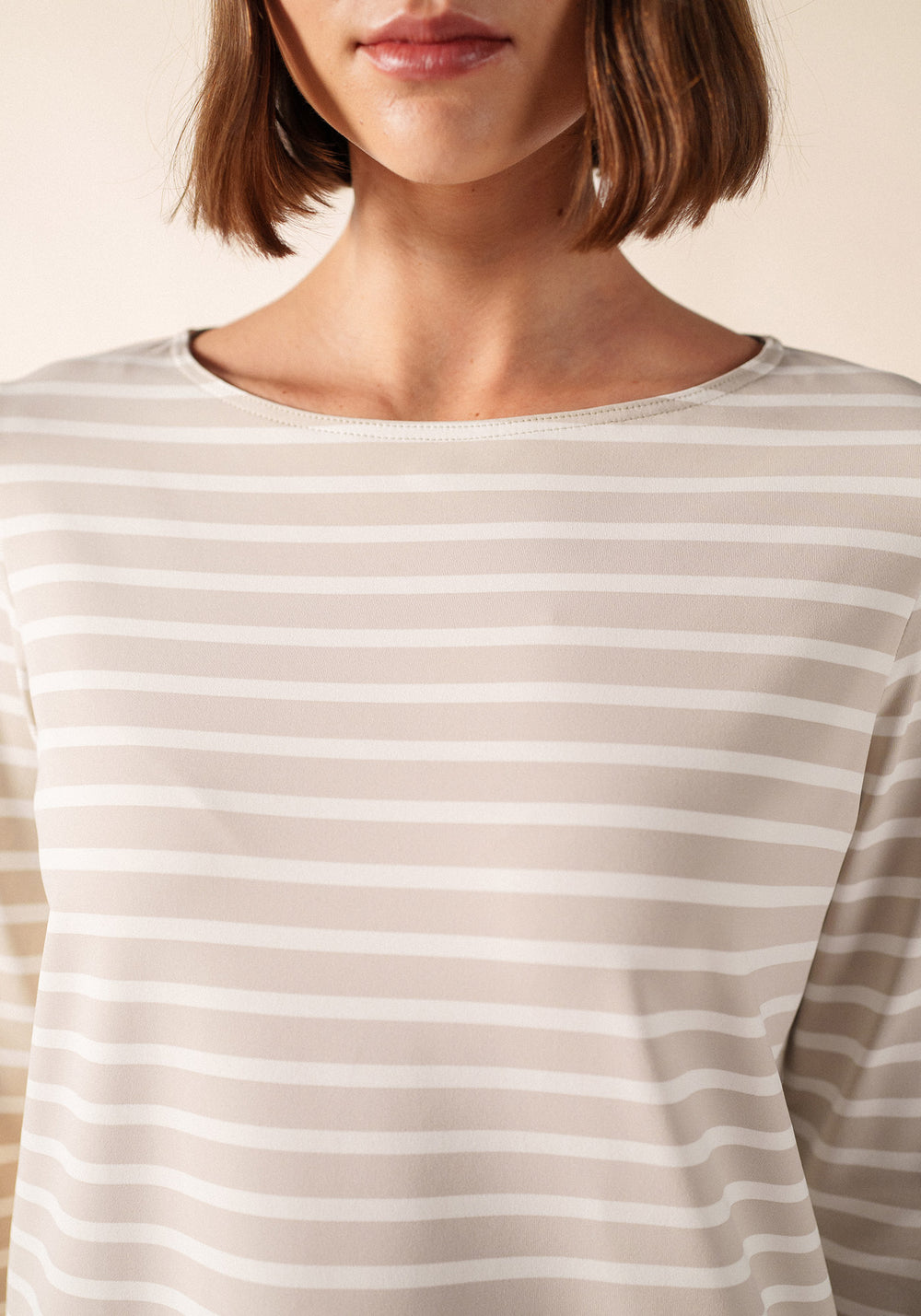 PHARE Anti-Uv Striped Tunic (BEIGE / IVORY)