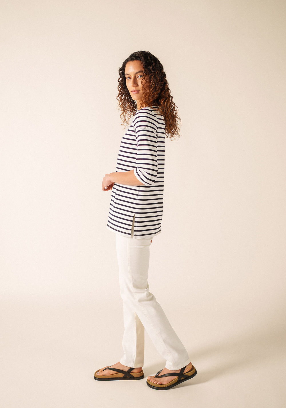 Phare Anti-Uv Striped Tunic (WHITE / NAVY)