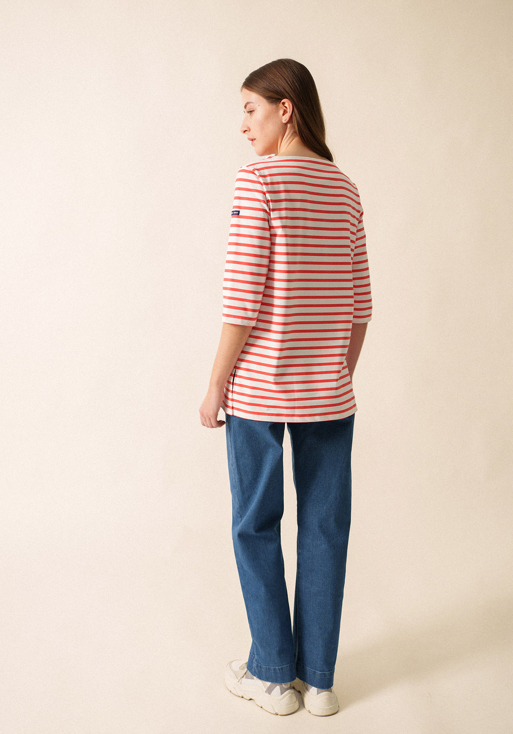 Phare Anti-Uv Striped Tunic (WHITE / CORAL)