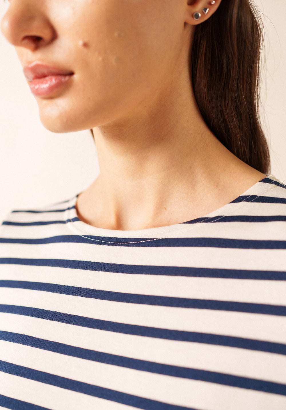 Galathee II Breton Striped Top (ECRU / NAVY)
