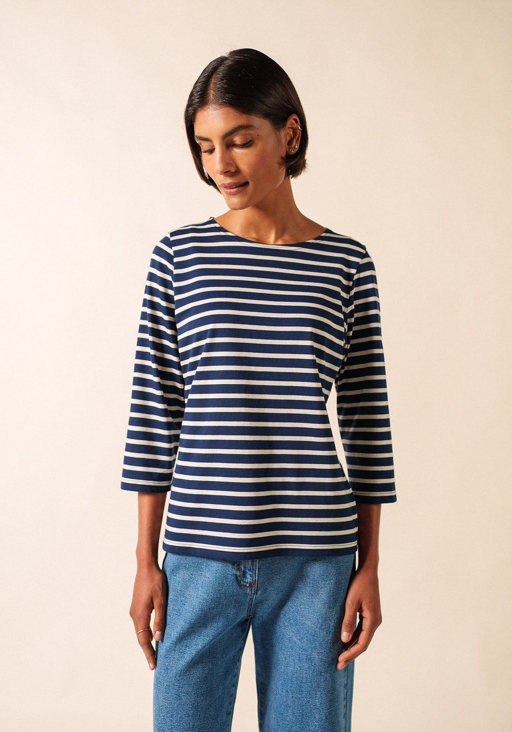 Galathee II Breton Striped Top (NAVY / ECRU)