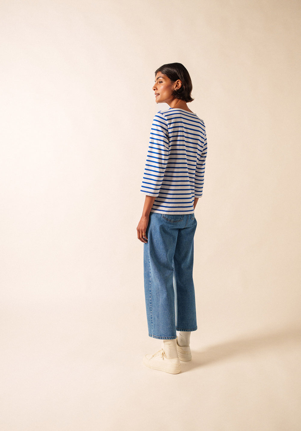 Galathee II Breton Striped Top (WHITE / ROYAL BLUE)