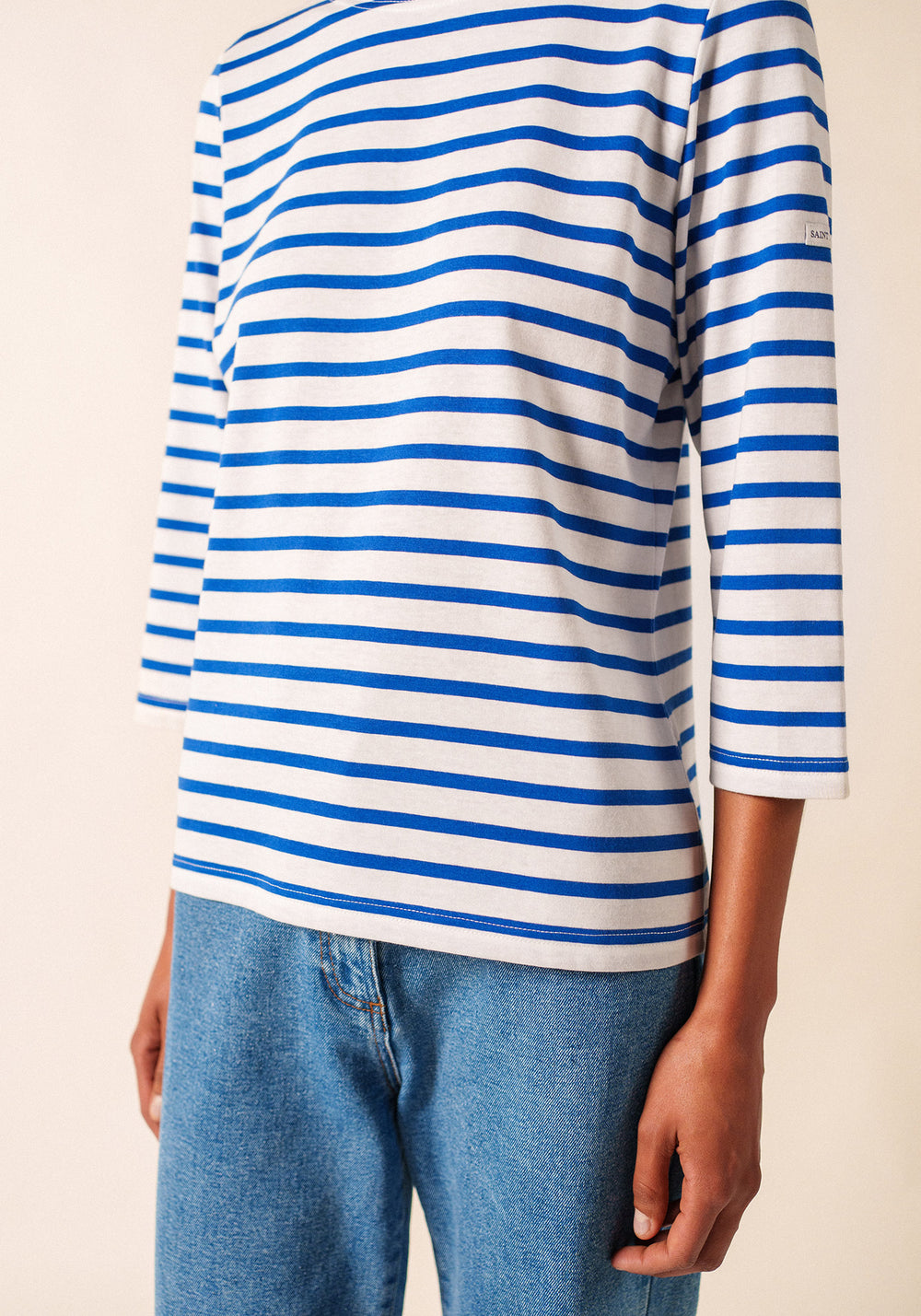 Galathee II Breton Striped Top (WHITE / ROYAL BLUE)