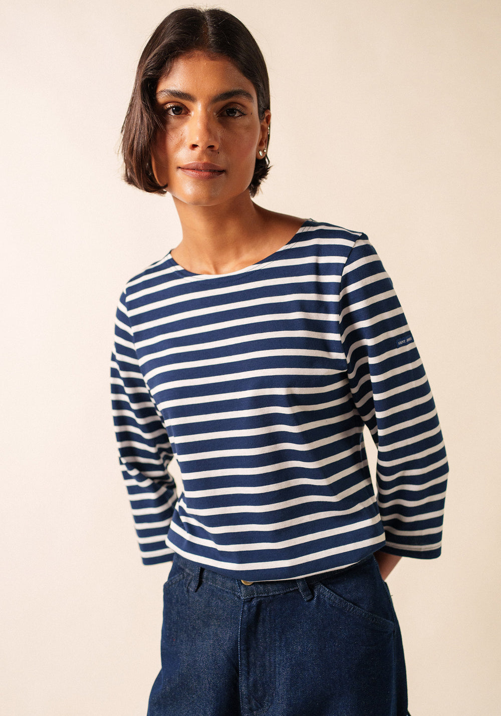GALATHEE II Breton Striped Top (NAVY / WHITE)