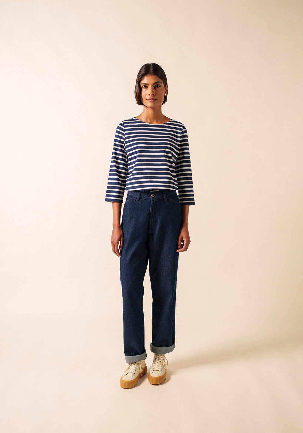 GALATHEE II Breton Striped Top (NAVY / WHITE)