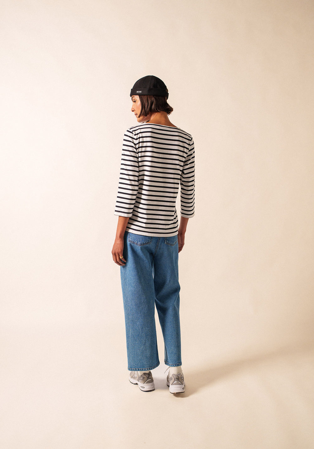 GALATHEE II Breton Striped Top (WHITE / BLACK)
