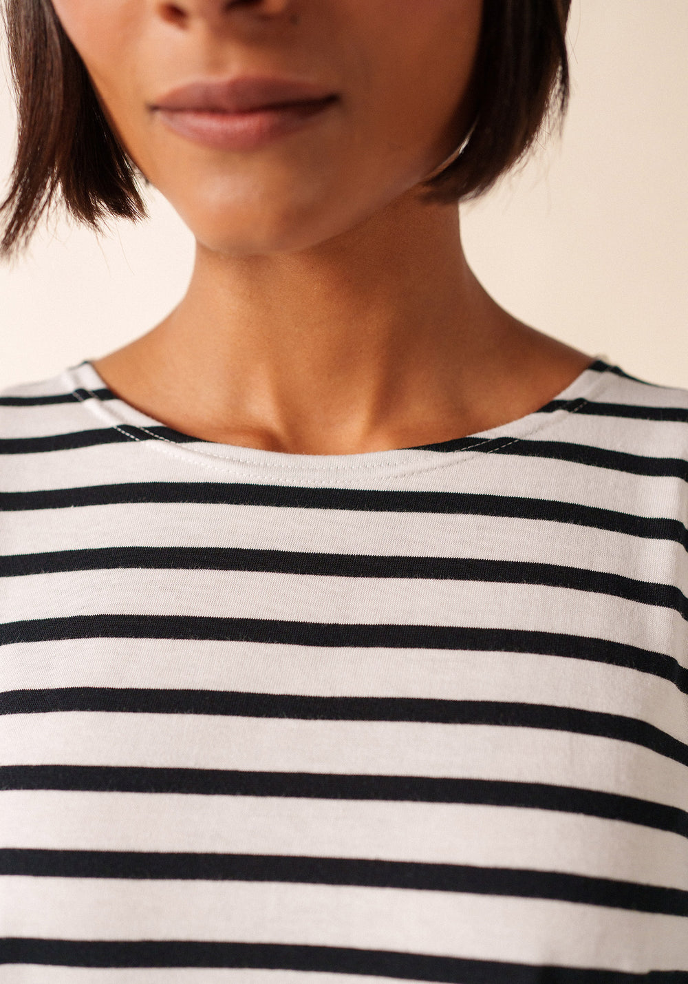 GALATHEE II Breton Striped Top (WHITE / BLACK)