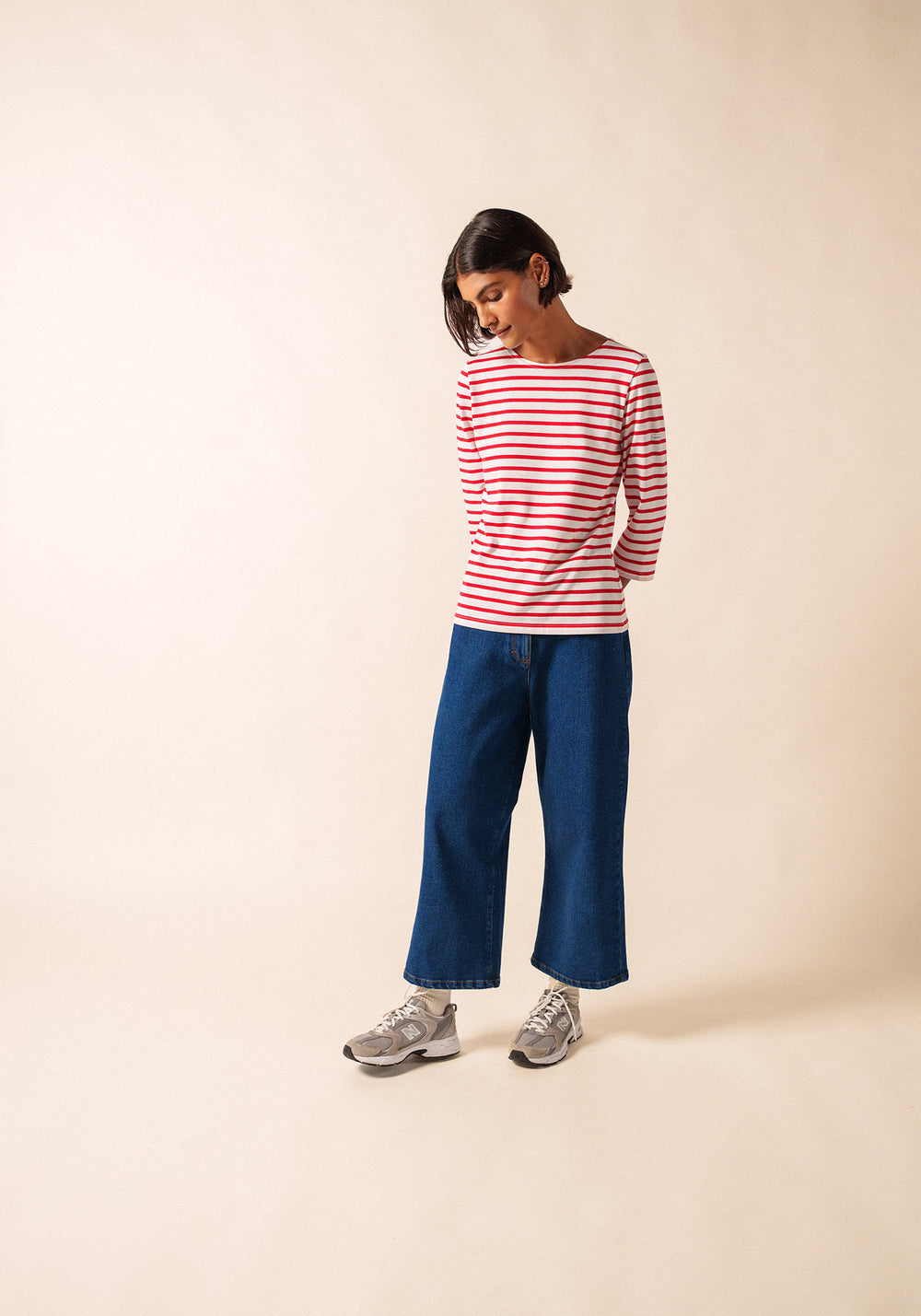 Galathee II Breton Striped Top (WHITE / RED)