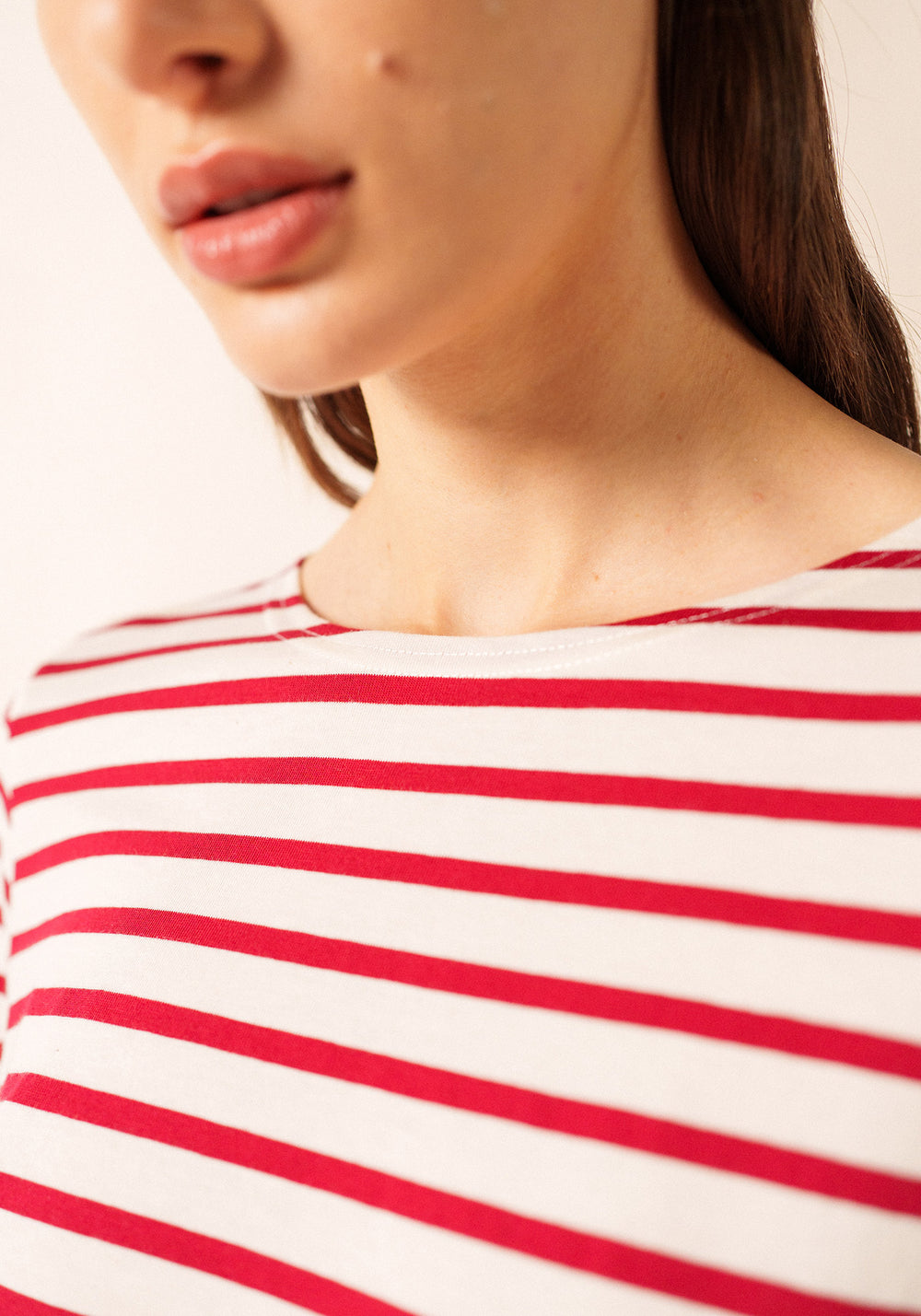 GALATHEE II Breton Striped Top (ECRU / MAROON)