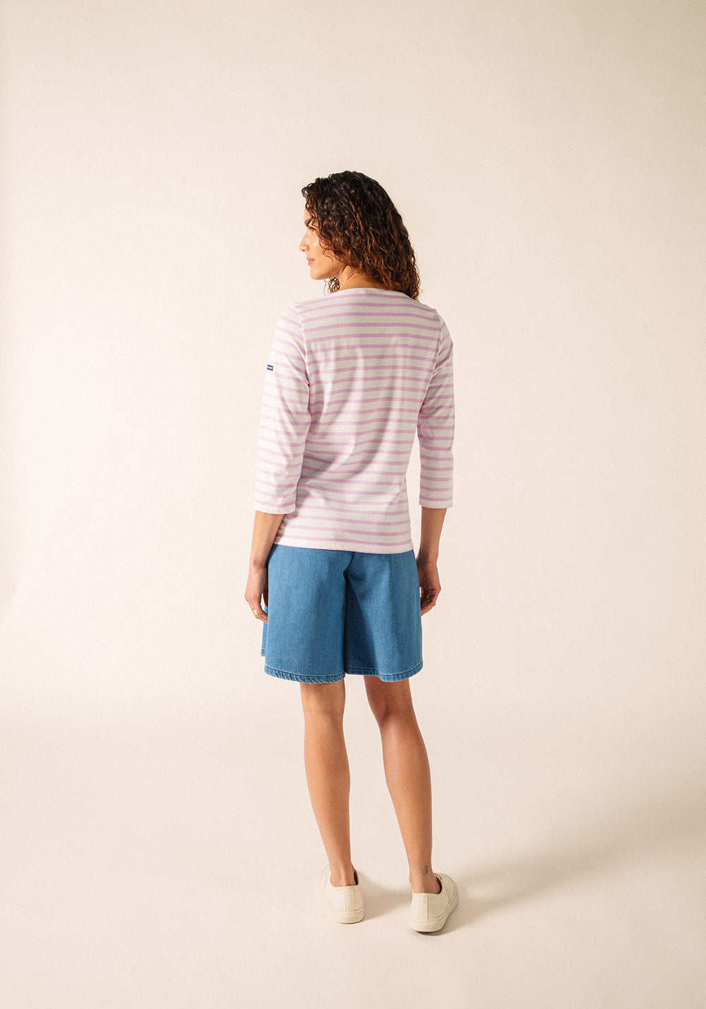 Galathee II Breton Striped Top (WHITE / TEA ROSE PINK)