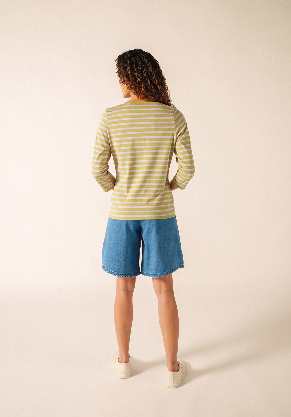 Galathee II Breton Striped Top (SAGE OLIVE / TEA ROSE PINK)
