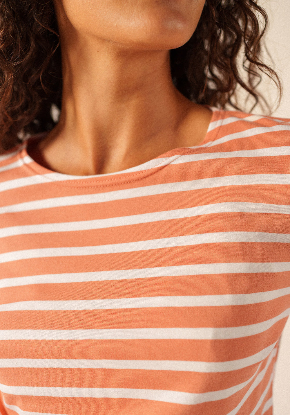 GALATHEE II Breton Striped Top (CLAY / WHITE)