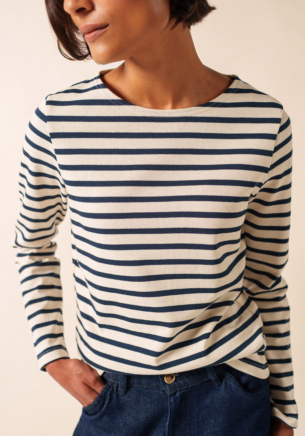 Meridame II Breton Shirt (ECRU / NAVY)