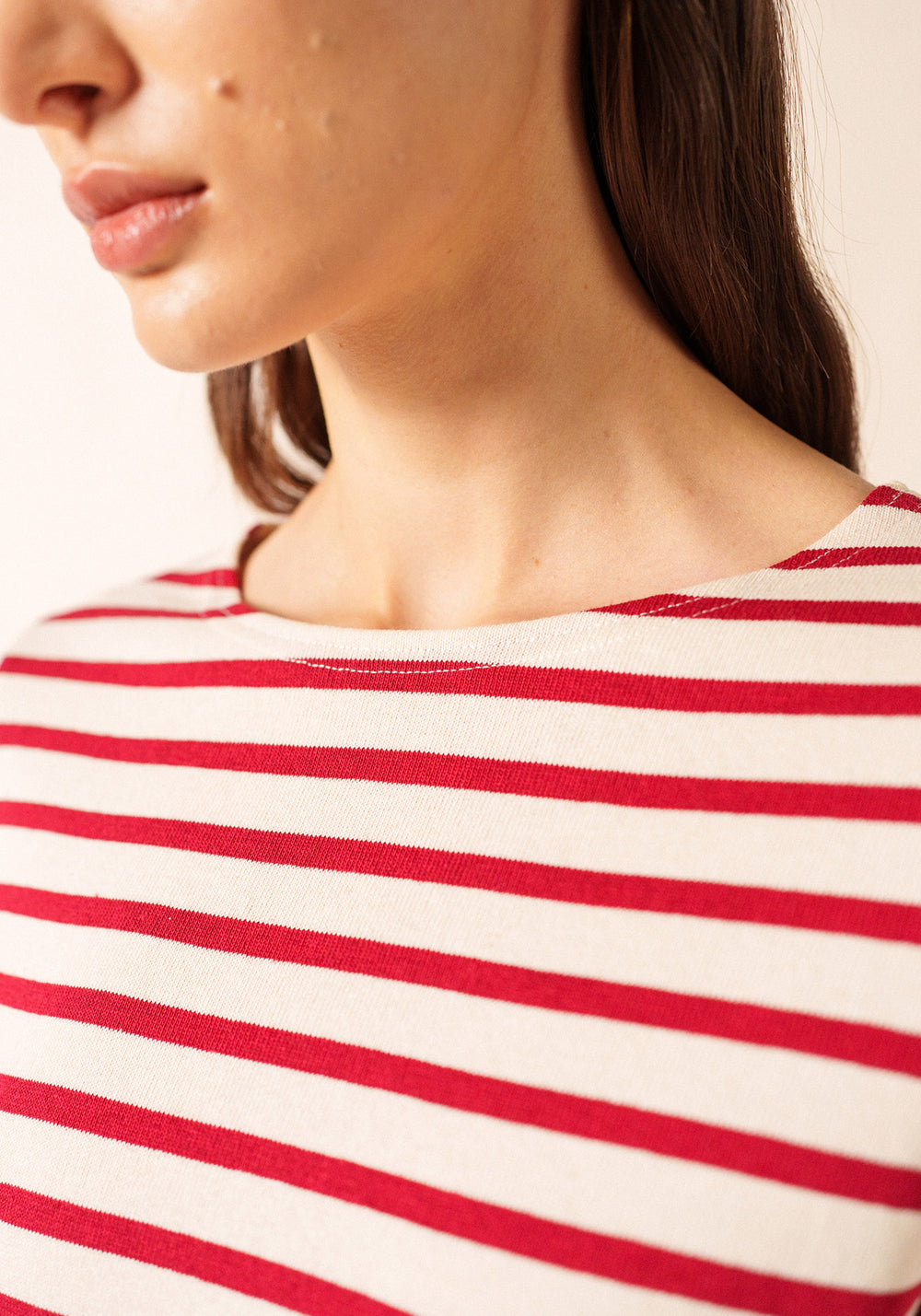 Meridame II Breton Shirt (ECRU / MAROON)