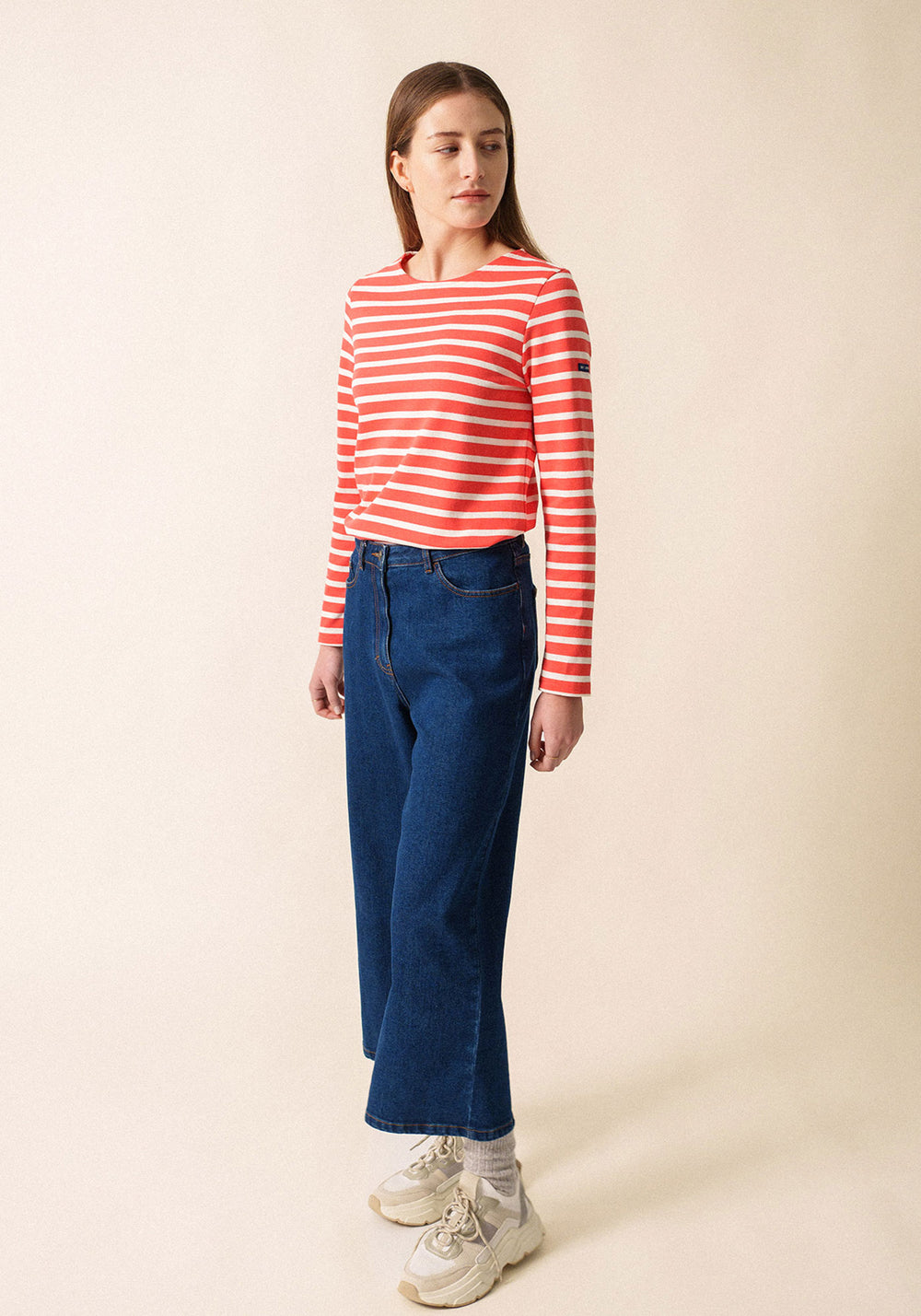 Meridame II Breton Shirt (CORAL / WHITE)