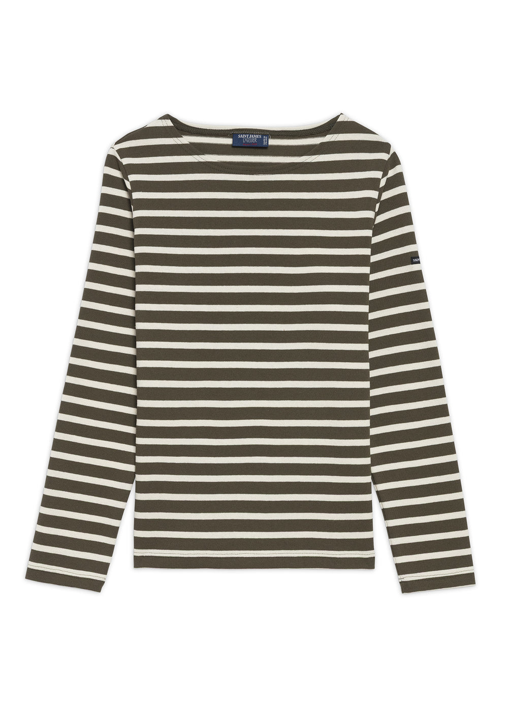MERIDAME II Breton Shirt (MOSS GREEN / ECRU)
