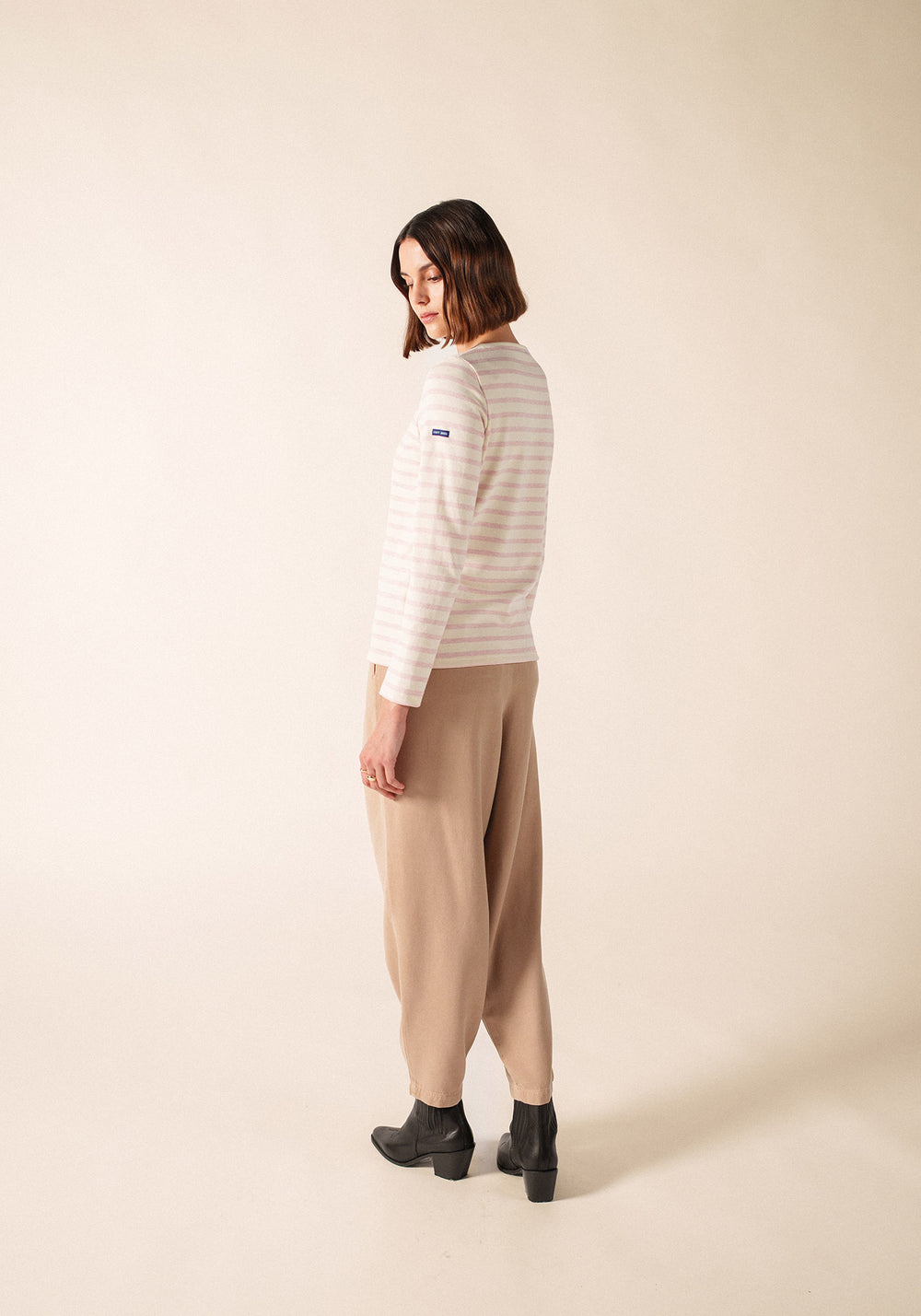 MERIDAME II Breton Shirt (ECRU/PALE PINK)